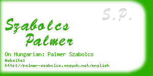 szabolcs palmer business card